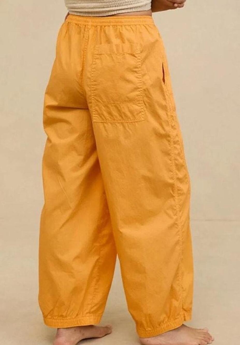 Aerie High Rise Baggy Lightweight Cargo Pants Orange Small